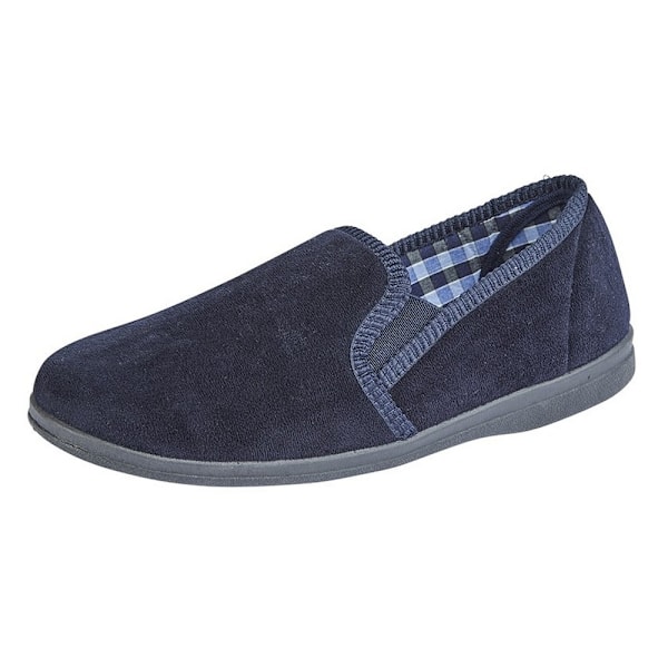 Sleepers Mens Wilson Velour Tofflor 11 UK Marinblå Navy 11 UK