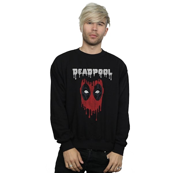 Marvel herr Deadpool Dripping Head Sweatshirt 4XL Svart Black 4XL