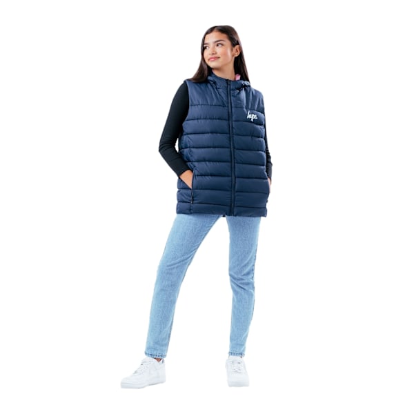 Hype Barn/Barn Gilet 13-14 År Marinblå/Rosa Navy/Pink 13-14 Years