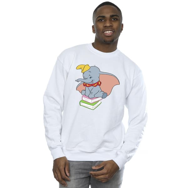 Disney Herr Dumbo Sitter På Böcker Sweatshirt L Vit White L