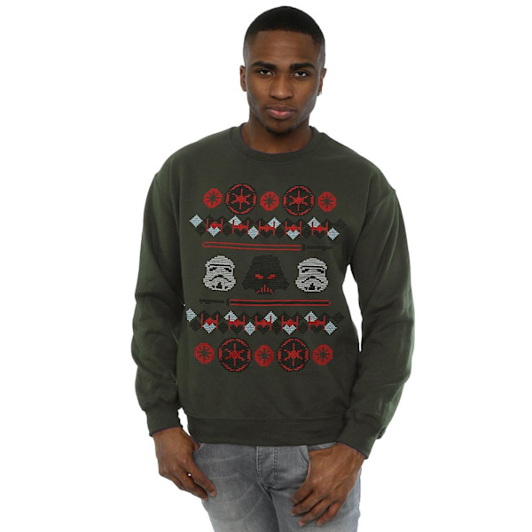 Star Wars Herr Jul Empire Fair Isle Tröja XXL Milita Military Green XXL