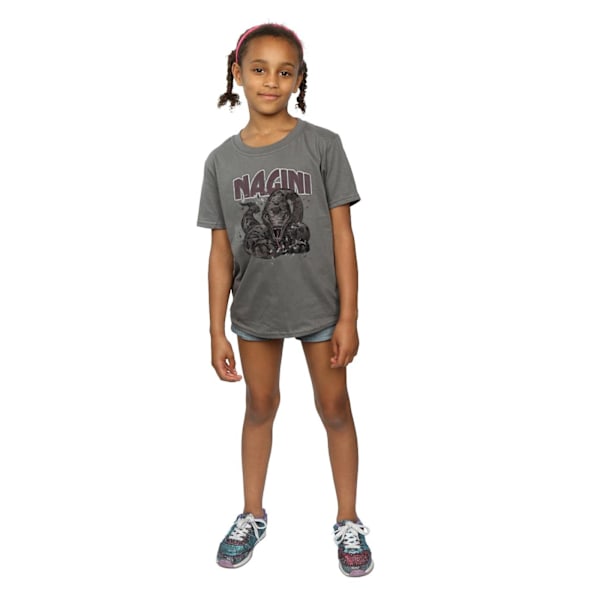 Harry Potter Girls Nagini Splats Bomull T-shirt 12-13 År Cha Charcoal 12-13 Years