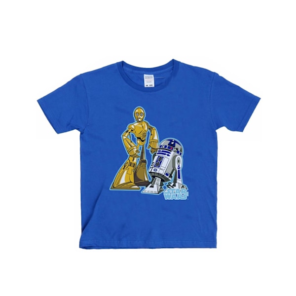 Star Wars Pojkar C-3PO Och R2-D2 Karaktär T-Shirt 7-8 År Roya Royal Blue 7-8 Years