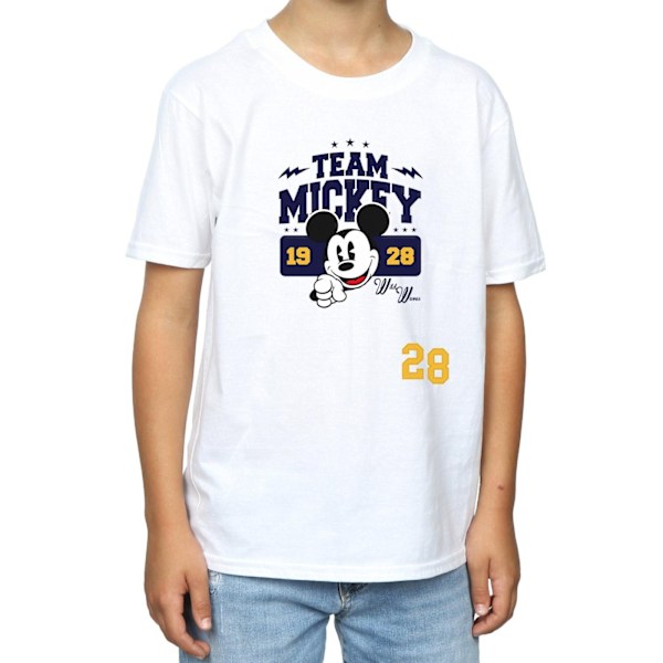 Disney Boys Mickey Mouse Team Mickey T-shirt 9-11 år Vit White 9-11 Years