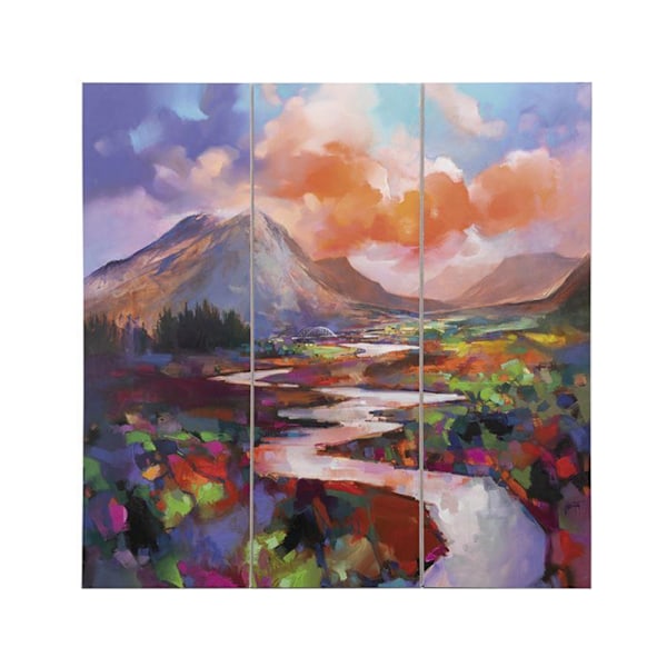 Scott Naismith Etive Flow Trä Fyrkantig Platta 30cm x 30cm Multic Multicoloured 30cm x 30cm
