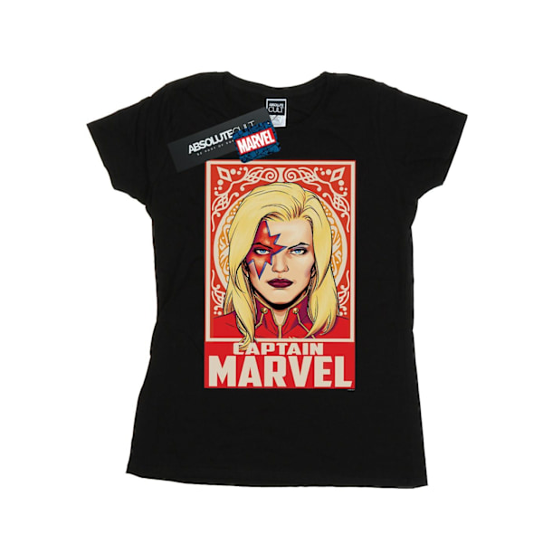 Marvel Womens/Ladies Captain Marvel Ornament Bomull T-Shirt M B Black M