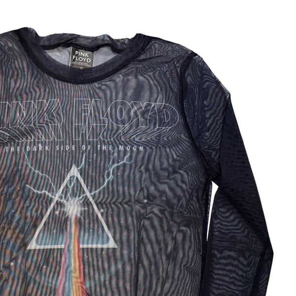 Pink Floyd Dam Lightning Prism Mesh Långärmad Crop Top Navy Blue M