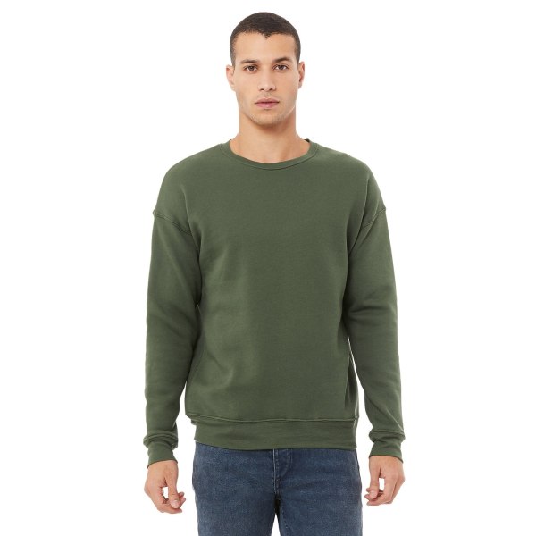 Bella + Canvas Unisex Vuxen Fleece Drop Shoulder Sweatshirt XL Military Green XL
