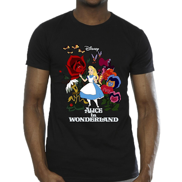 Disney Herr Alice In Wonderland Blommor T-shirt XL Svart Black XL