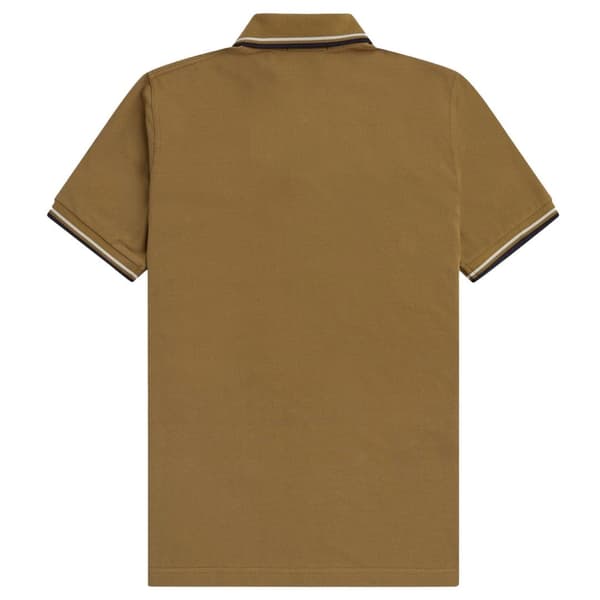 Fred Perry Herr Dubbelrandig Pikétröja M Brun Brown M