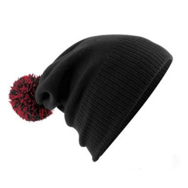 Beechfield Unisex Snowstar Beanie i en storlek Svart/Klassisk Black/Classic Red One Size
