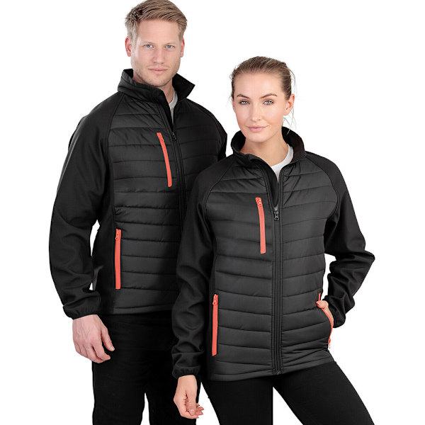 Result Herr Svart Compass Vadderad Soft Shell Jacka M Svart/Orange Black/Orange M
