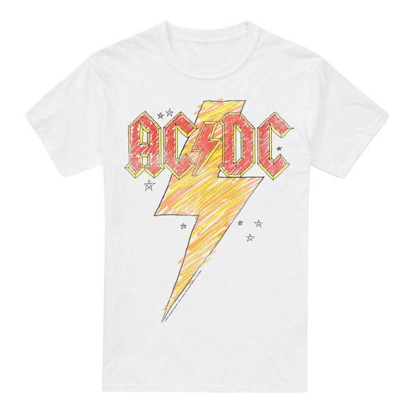 AC/DC Herr T-shirt Skiss Bolt 3XL Vit White 3XL