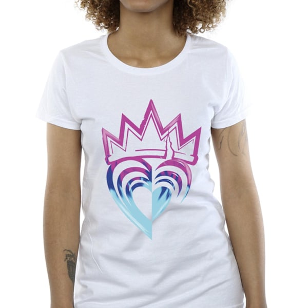 Disney Dam/Dam T-shirt i bomull med rosa krona för kvinnor/damer, storlek XL, vit White XL