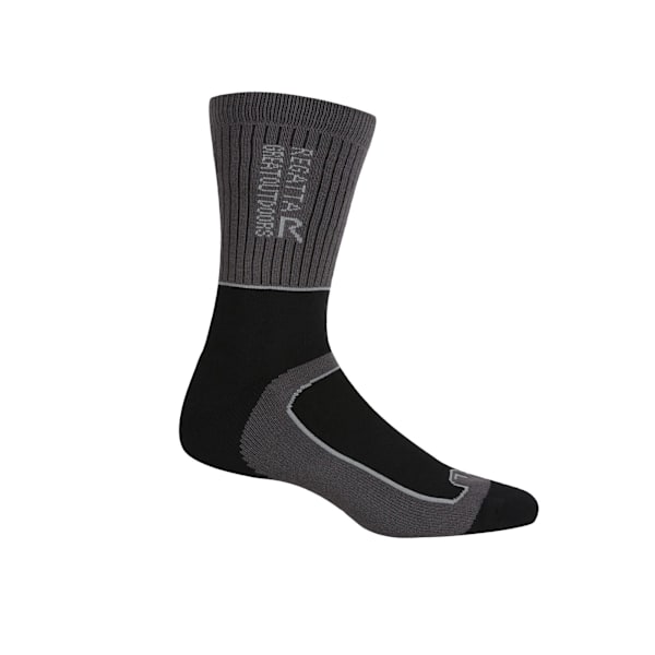 Regatta Herr Samaris 2 Season Socks (2-pack) 9 UK-12 UK Svart Black/Dark Steel 9 UK-12 UK