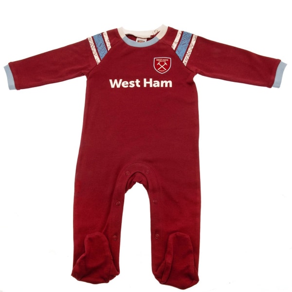 West Ham United FC Baby sovdräkt 6-9 månader Claret Röd/Blå Claret Red/Blue 6-9 Months