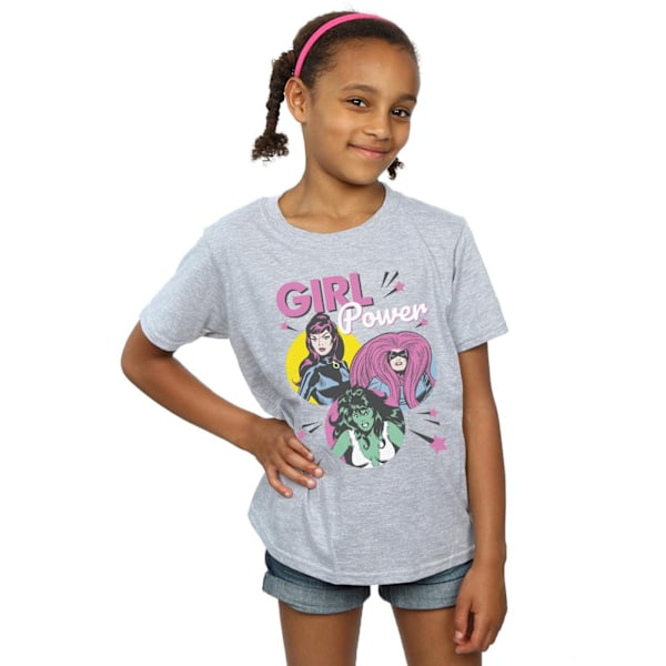 Marvel Comics Girls Girl Power Bomull T-shirt 7-8 år Sport Sports Grey 7-8 Years