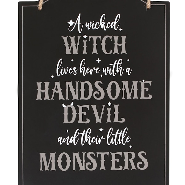 Something Different Wicked Witch Family Hängande Skylt En Storlek B Black/White One Size