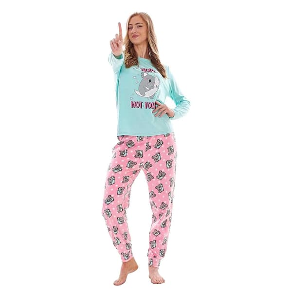 Keanu Dam/Dam Not Today Koala Microfleece Lång Pyjamas Set Blue/Pink 8 UK - 10 UK