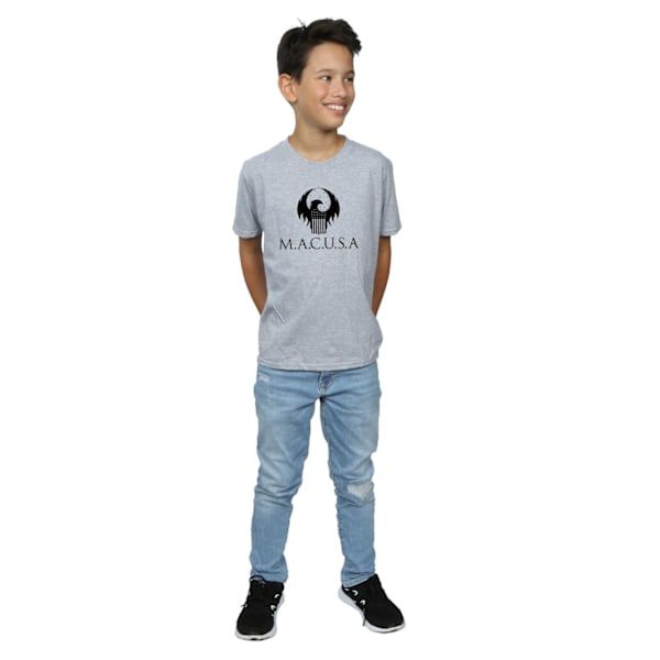 Fantastiska vidunder Boys MACUSA Logo T-shirt 12-13 år Sports Grå Sports Grey 12-13 Years