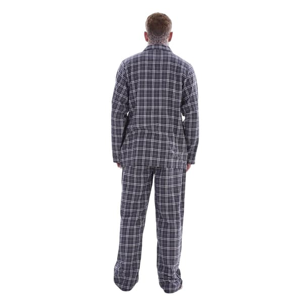 Keanu Rutig Borstad Lång Pyjamas Set Herr S Grå Grey S