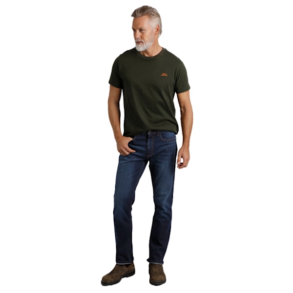 Weird Fish Edward Denim Stretch Straight Jeans 32R Mörk Denim för Herr Dark Denim 32R