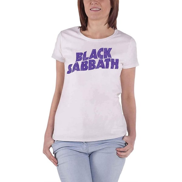 Svart Sabbath Vågig logotyp T-shirt dam/dam L Vit White L
