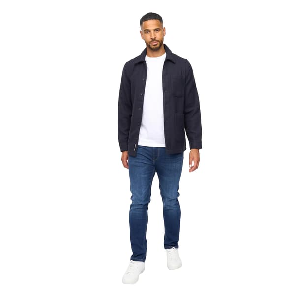 Bewley & Ritch Herr Haynerson Texturerad Overshirt L Marinblå Navy L