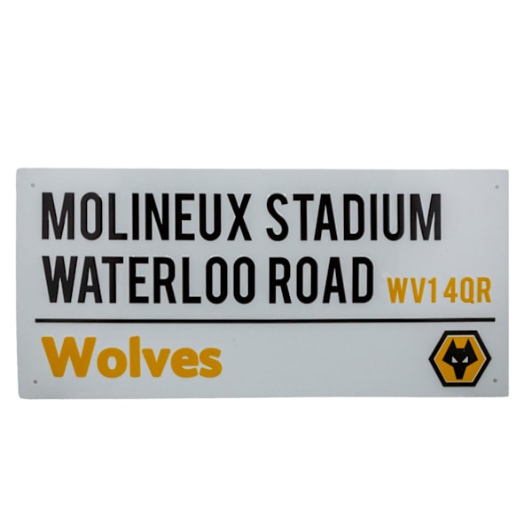 Wolverhampton Wanderers FC Gatubricka Plakett En Storlek Vit/Svart/Guld White/Black/Gold One Size