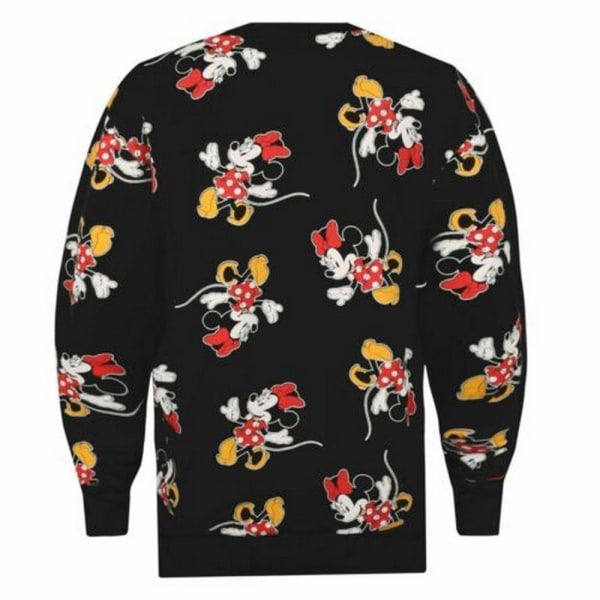 Disney Dam/Kvinnor Strides Minnie Mouse All-Over Print Sweatshirt Black L