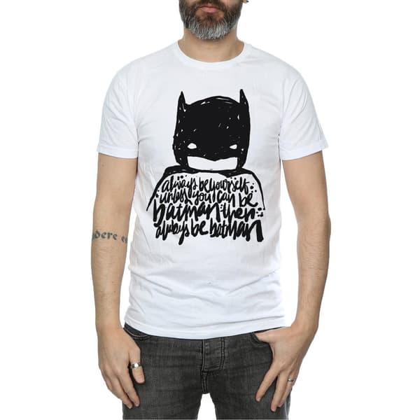 DC Comics Herr Batman Always Be Yourself T-Shirt S Vit White S