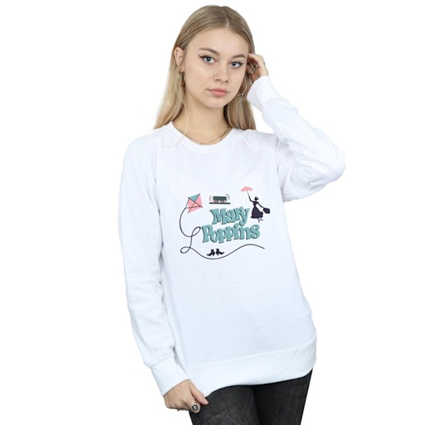 Disney Womens/Ladies Mary Poppins Logo Sweatshirt XXL Vit White XXL