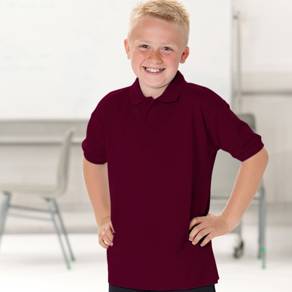 Jerzees Schoolgear Barn 65/35 Pique Poloshirt (2-pack) Burgundy 11-12