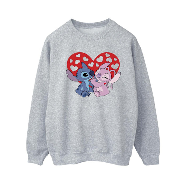 Disney Dam/Kvinnor Lilo & Stitch Hjärtan Sweatshirt XL Sport Sports Grey XL