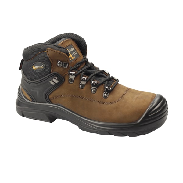 Grafters Mens Super Wide EEEE Fitting Safety Boots 10.5 UK Dark Dark Brown 10.5 UK