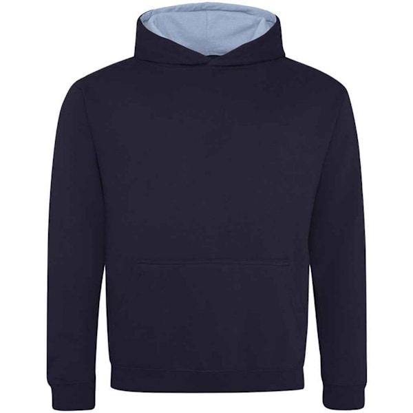 Awdis Barn/Barn Varsity Hoodie 12-13 År Ny Fransk Marinblå New French Navy/Sky Blue 12-13 Years