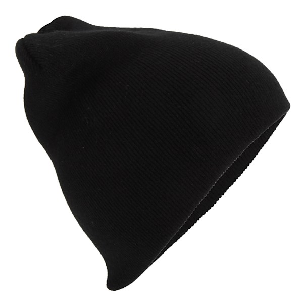 Beechfield Plain Basic Knitted Winter Beanie Hat One Size Black Black One Size