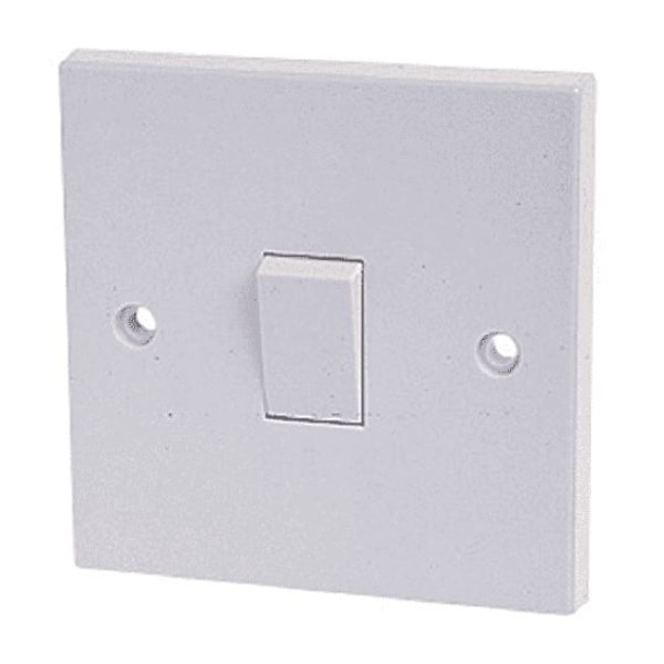 Dencon 10A 1-vägs strömbrytare, vit White One Size