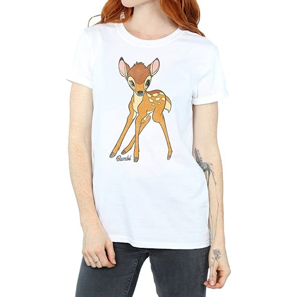 Bambi Dam/Dam T-shirt i bomull Boyfriend 3XL Vit White 3XL