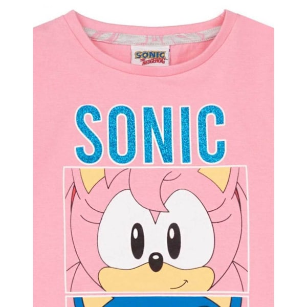 Sonic The Hedgehog Pyjamas för flickor 7-8 år Rosa/Grå Pink/Grey 7-8 Years