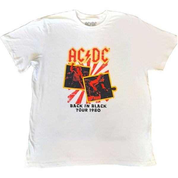 AC/DC Unisex Adult Back in Black Tour 1980 Plus T-Shirt 4XL Vit White 4XL