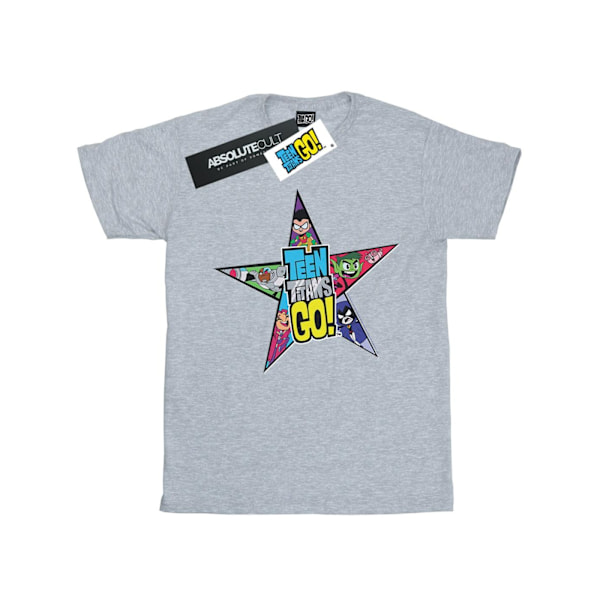 DC Comics Boys Teen Titans Go Star Logo T-Shirt 7-8 år Sport Sports Grey 7-8 Years