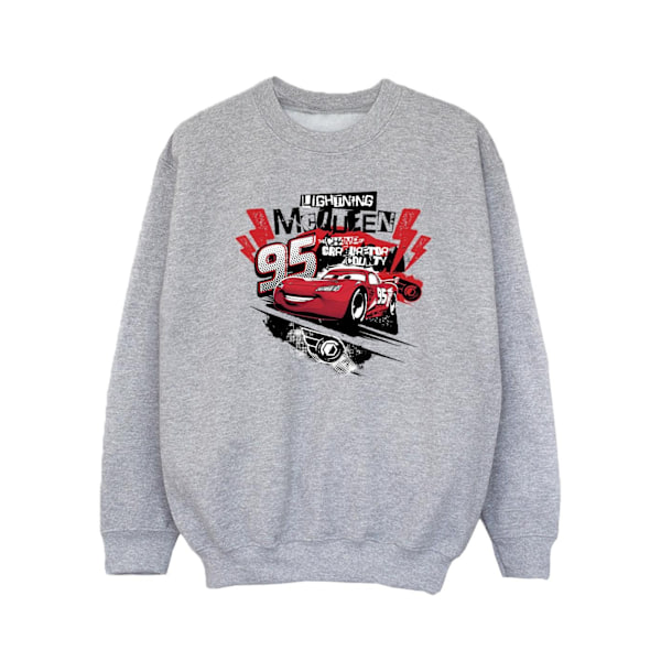 Disney Girls Cars Lightning McQueen Collage Sweatshirt 12-13 år Sports Grey 12-13 Years