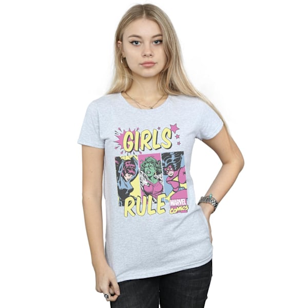 Marvel Comics Dam/Damer T-shirt Girls Rule S Sports Grey Sports Grey S