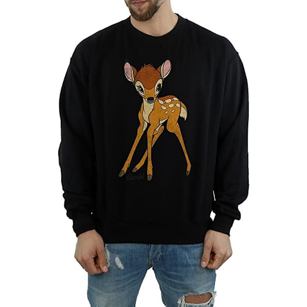 Bambi Klassisk Bomullströja för Herr M Svart Black M