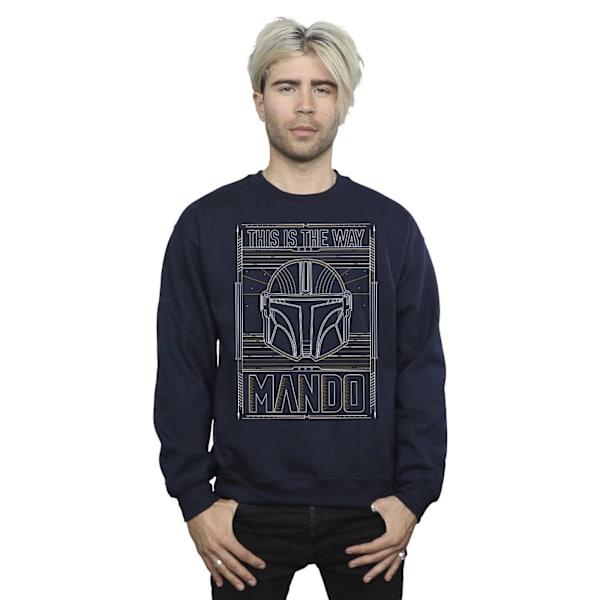 Star Wars Herr The Mandalorian The Way Outline Helm Sweatshirt Navy Blue M