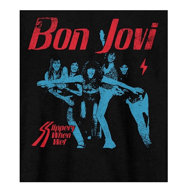 Amplified Unisex Vuxen Slippery When Wet Bon Jovi T-Shirt XL Sv Black XL