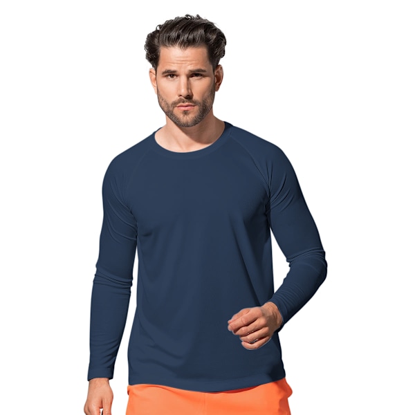 Stedman Mens Active 140 Long Sleeved Tee 2XL Marina Blue Marina Blue 2XL