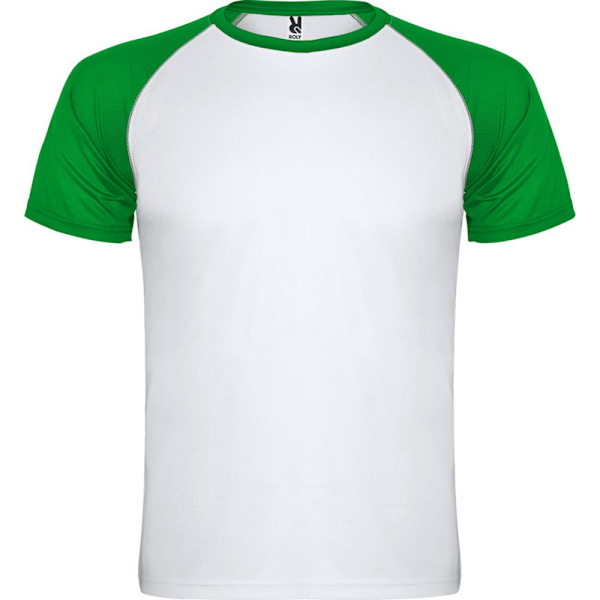 Roly Barn/Barn Indianapolis Kortärmad Sport T-shirt 4 White/Fern Green 4 Years