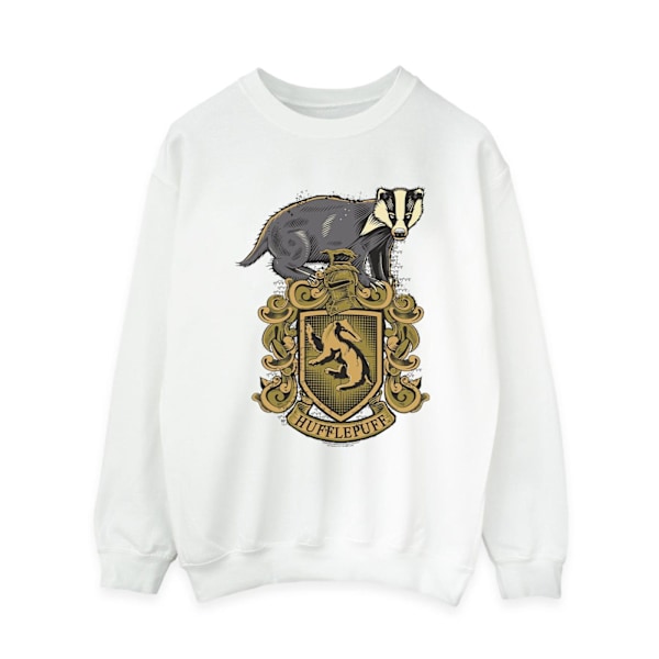 Harry Potter Dam/Kvinnor Hufflepuff Sketch Crest Sweatshirt M White M